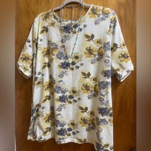 Floral Print Top Denim & Co. 2X
